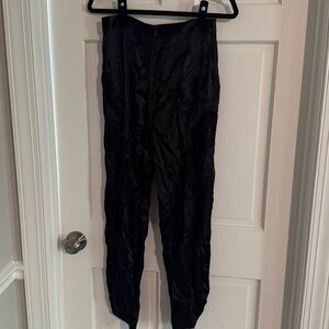 L'Academie Midnight Black Satin Trousers